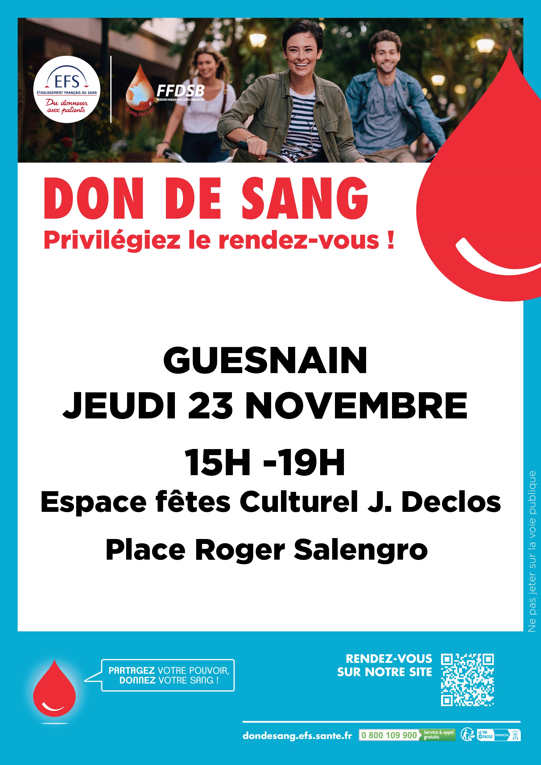 Don du sang le jeudi 23 novembre