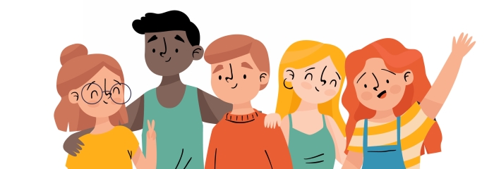 Illustration d'un groupe d'ados